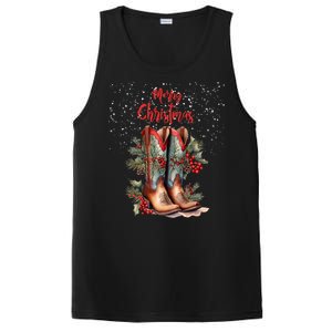 Western Cow Christmas And Cow Boots Gift PosiCharge Competitor Tank