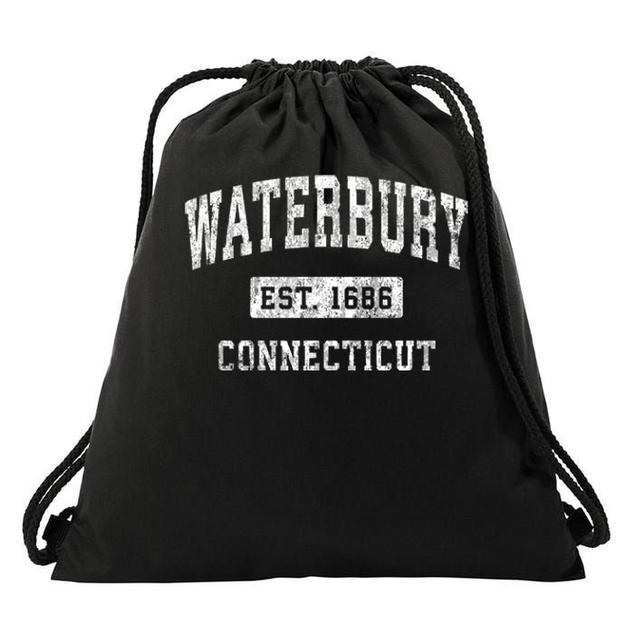 Waterbury Connecticut Ct Vintage Established Sports Design Drawstring Bag