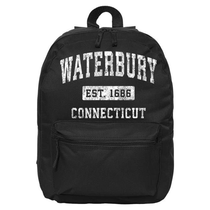 Waterbury Connecticut Ct Vintage Established Sports Design 16 in Basic Backpack