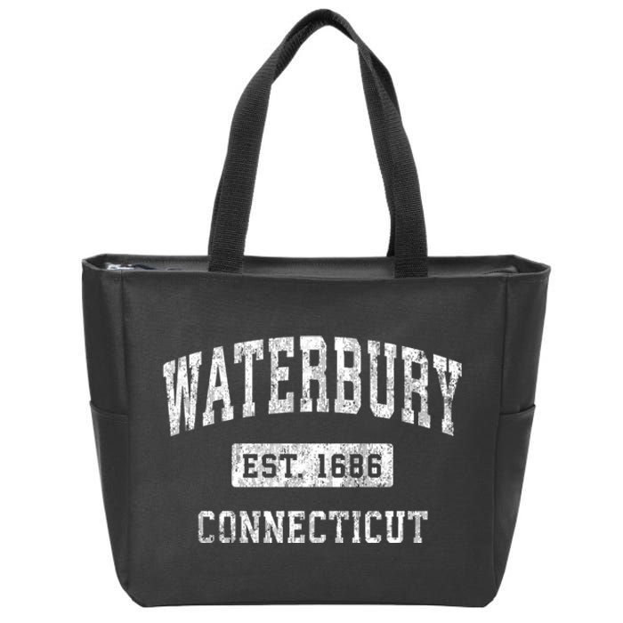 Waterbury Connecticut Ct Vintage Established Sports Design Zip Tote Bag