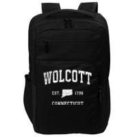 Wolcott Connecticut Ct Vintage Athletic Sports Impact Tech Backpack