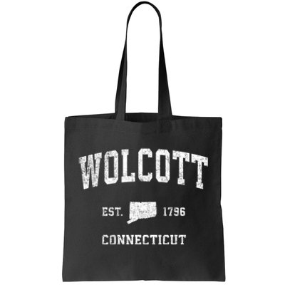 Wolcott Connecticut Ct Vintage Athletic Sports Tote Bag