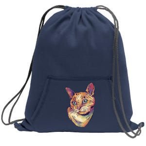 Watercolor Cute Cat Sweatshirt Cinch Pack Bag