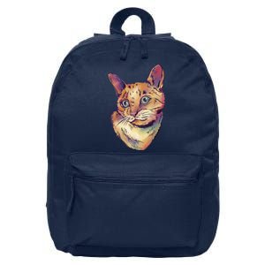 Watercolor Cute Cat 16 in Basic Backpack