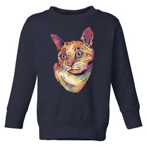 Watercolor Cute Cat Toddler Sweatshirt