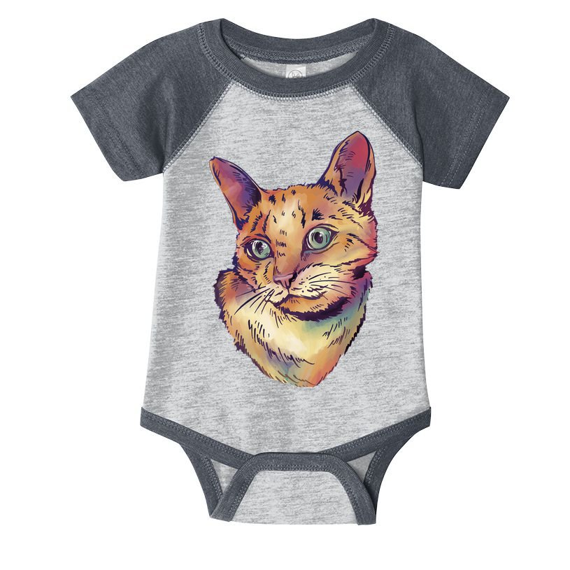 Watercolor Cute Cat Infant Baby Jersey Bodysuit