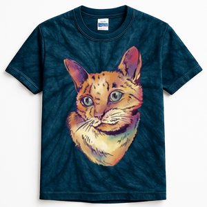 Watercolor Cute Cat Kids Tie-Dye T-Shirt