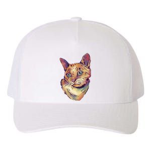 Watercolor Cute Cat Yupoong Adult 5-Panel Trucker Hat