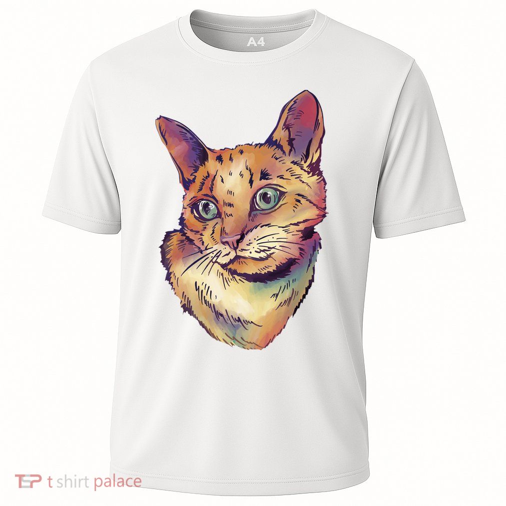 Watercolor Cute Cat Performance Shirt