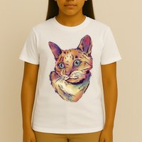 Watercolor Cute Cat T-Shirt