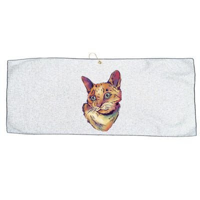 Watercolor Cute Cat Large Microfiber Waffle Golf Towel