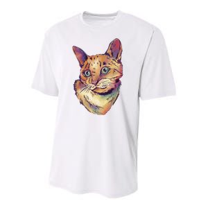 Watercolor Cute Cat Youth Performance Sprint T-Shirt