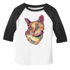 Watercolor Cute Cat Toddler Fine Jersey T-Shirt