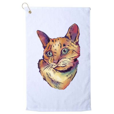 Watercolor Cute Cat Golf Towel