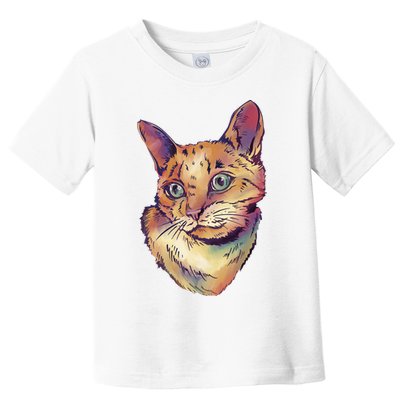 Watercolor Cute Cat Toddler T-Shirt