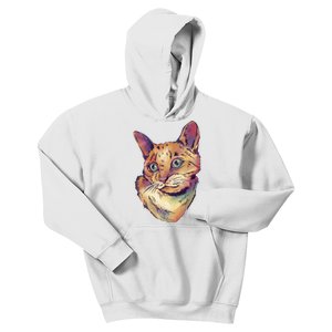 Watercolor Cute Cat Kids Hoodie