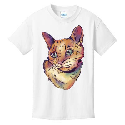 Watercolor Cute Cat Kids T-Shirt