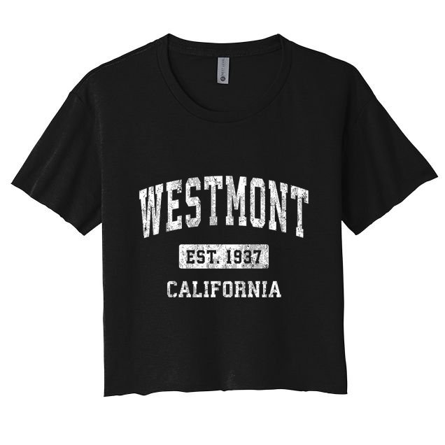 Westmont California Ca Vintage Established Athletic Sports Design Crop Top