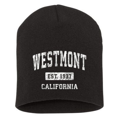 Westmont California Ca Vintage Established Athletic Sports Design Short Acrylic Beanie
