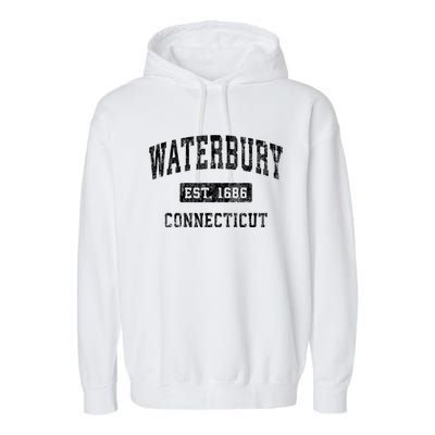 Waterbury Connecticut Ct Vintage Established Sports Design Garment-Dyed Fleece Hoodie