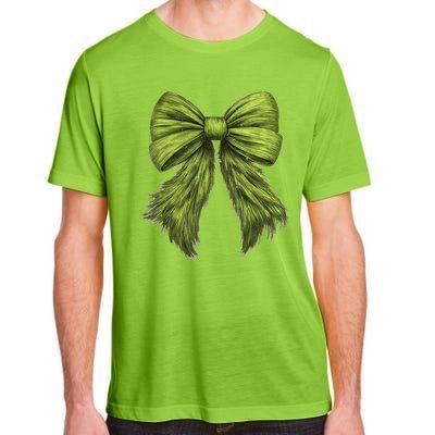 Women Cute Coquette Bow Green Christmas Xmas Gift Adult ChromaSoft Performance T-Shirt