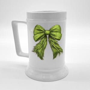 Women Cute Coquette Bow Green Christmas Xmas Gift Beer Stein