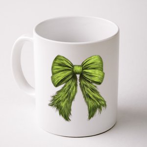 Women Cute Coquette Bow Green Christmas Xmas Gift Coffee Mug