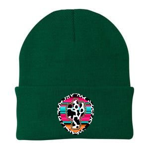 Western Cow Cactus Leopard Cheetha Serape Turquoise Pink Knit Cap Winter Beanie