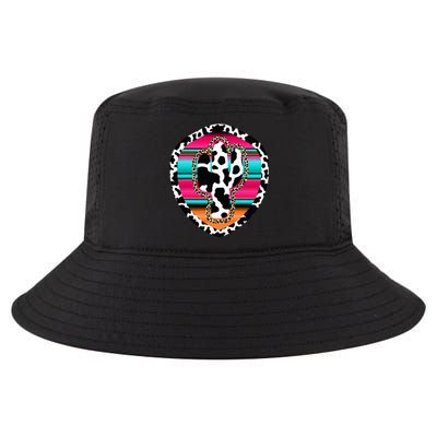 Western Cow Cactus Leopard Cheetha Serape Turquoise Pink Cool Comfort Performance Bucket Hat