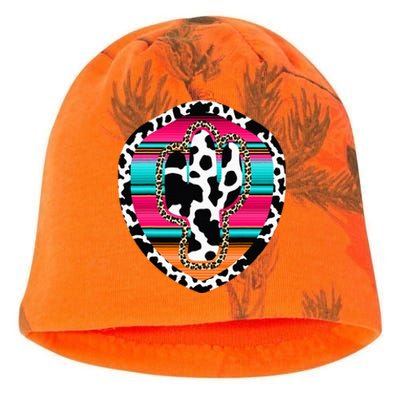 Western Cow Cactus Leopard Cheetha Serape Turquoise Pink Kati - Camo Knit Beanie