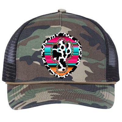 Western Cow Cactus Leopard Cheetha Serape Turquoise Pink Retro Rope Trucker Hat Cap