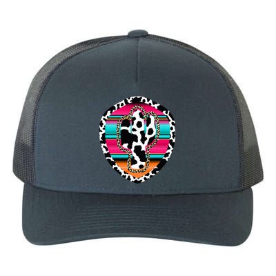 Western Cow Cactus Leopard Cheetha Serape Turquoise Pink Yupoong Adult 5-Panel Trucker Hat