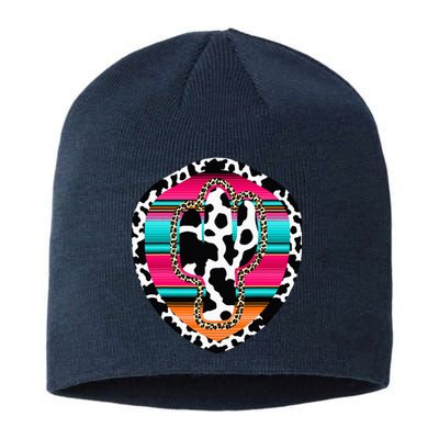 Western Cow Cactus Leopard Cheetha Serape Turquoise Pink Sustainable Beanie