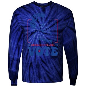 Woman Childless Cat Ladies Vote Retro Election 2024 Usa Gift Tie-Dye Long Sleeve Shirt