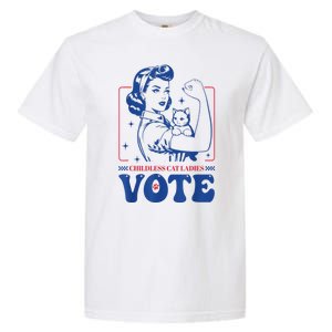 Woman Childless Cat Ladies Vote Retro Election 2024 Usa Gift Garment-Dyed Heavyweight T-Shirt