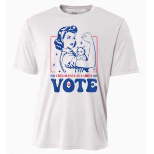 Woman Childless Cat Ladies Vote Retro Election 2024 Usa Gift Cooling Performance Crew T-Shirt