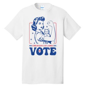 Woman Childless Cat Ladies Vote Retro Election 2024 Usa Gift Tall T-Shirt