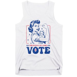 Woman Childless Cat Ladies Vote Retro Election 2024 Usa Gift Tank Top