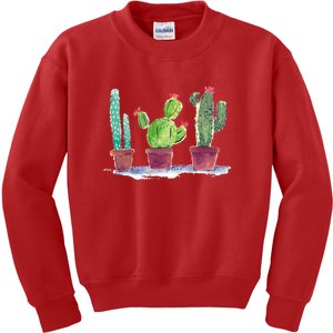 Watercolor Cacti Cactus Classic Kids Sweatshirt