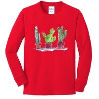 Watercolor Cacti Cactus Classic Kids Long Sleeve Shirt