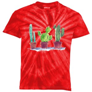 Watercolor Cacti Cactus Classic Kids Tie-Dye T-Shirt