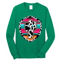 Western Cow Cactus Leopard Cheetha Serape Turquoise Pink Long Sleeve Shirt