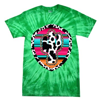 Western Cow Cactus Leopard Cheetha Serape Turquoise Pink Tie-Dye T-Shirt