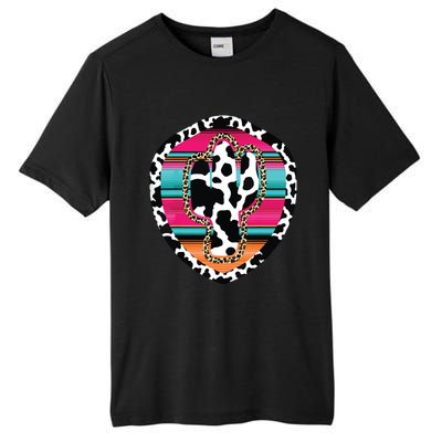 Western Cow Cactus Leopard Cheetha Serape Turquoise Pink Tall Fusion ChromaSoft Performance T-Shirt