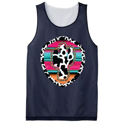 Western Cow Cactus Leopard Cheetha Serape Turquoise Pink Mesh Reversible Basketball Jersey Tank