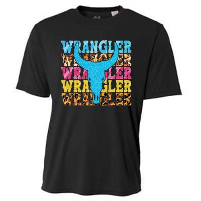 Wrangler Cowhide Cow Skull Cow Print Wrangler Cooling Performance Crew T-Shirt