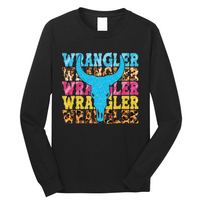 Wrangler Cowhide Cow Skull Cow Print Wrangler Long Sleeve Shirt