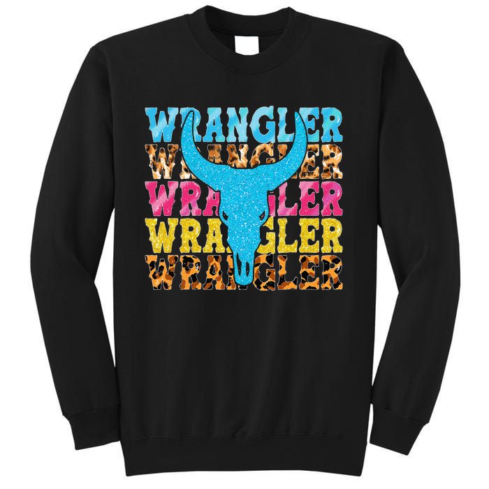 Wrangler Cowhide Cow Skull Cow Print Wrangler Sweatshirt