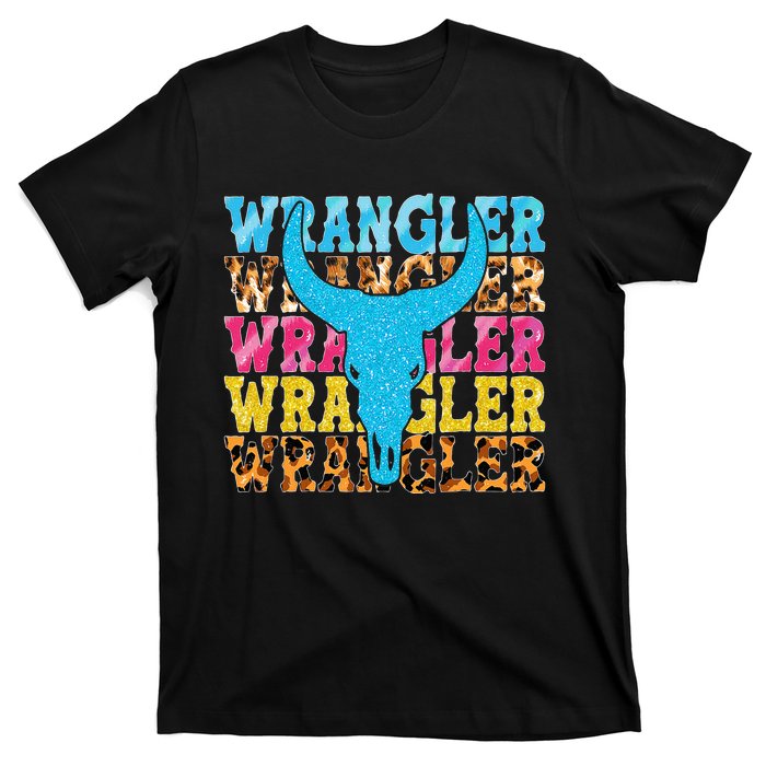 Wrangler Cowhide Cow Skull Cow Print Wrangler T-Shirt