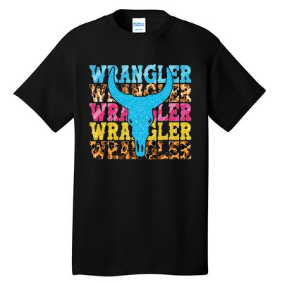 Wrangler Cowhide Cow Skull Cow Print Wrangler Tall T-Shirt